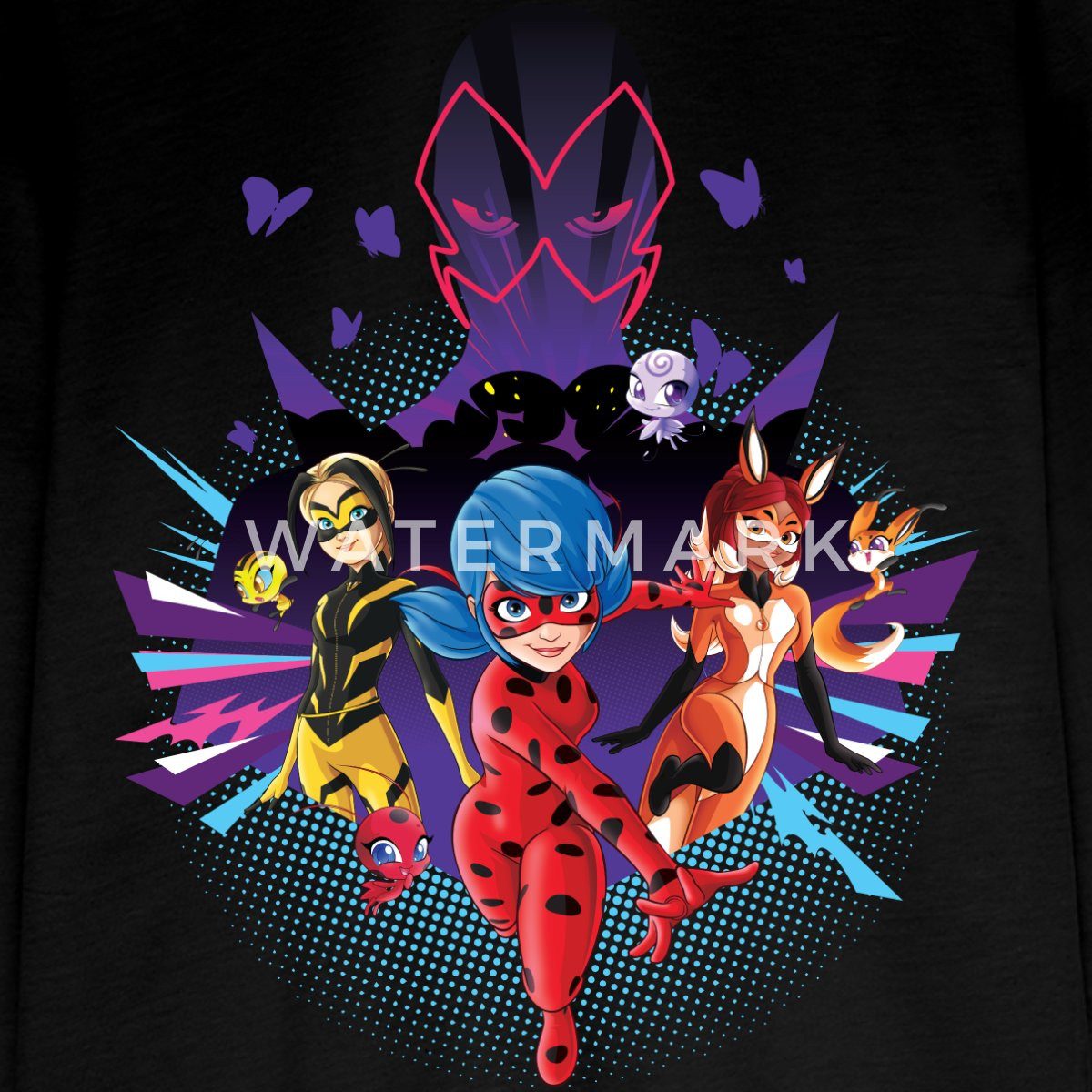 Spreadshirt T-Shirt Miraculous Superhelden vs Hawk Moth Teenager Premium Langarmshirt (1-tlg)