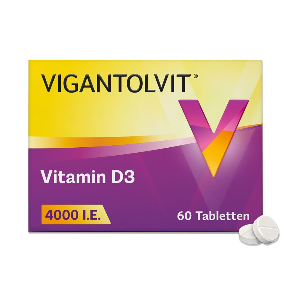 Vigantolvit VIGANTOLVIT 4000 I.E. Vitamin D3 Tabletten, 60 St Tabletten, 1 er 60,00 St.