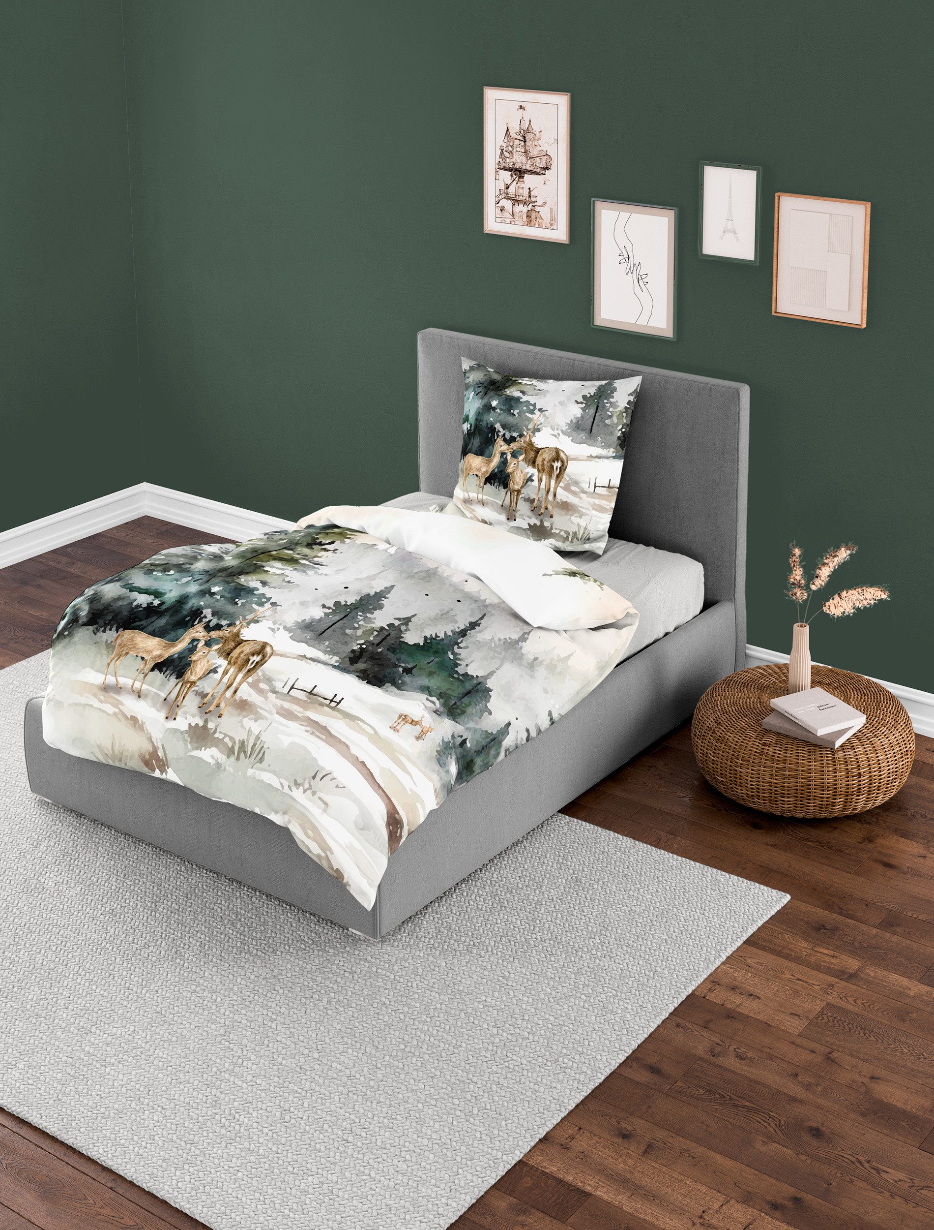 BIERBAUM Bettwäsche 5304, Mako-Satin, 2 teilig, Mako-Satin, 100 % Baumwolle, pflegeleicht; Digitaldruck