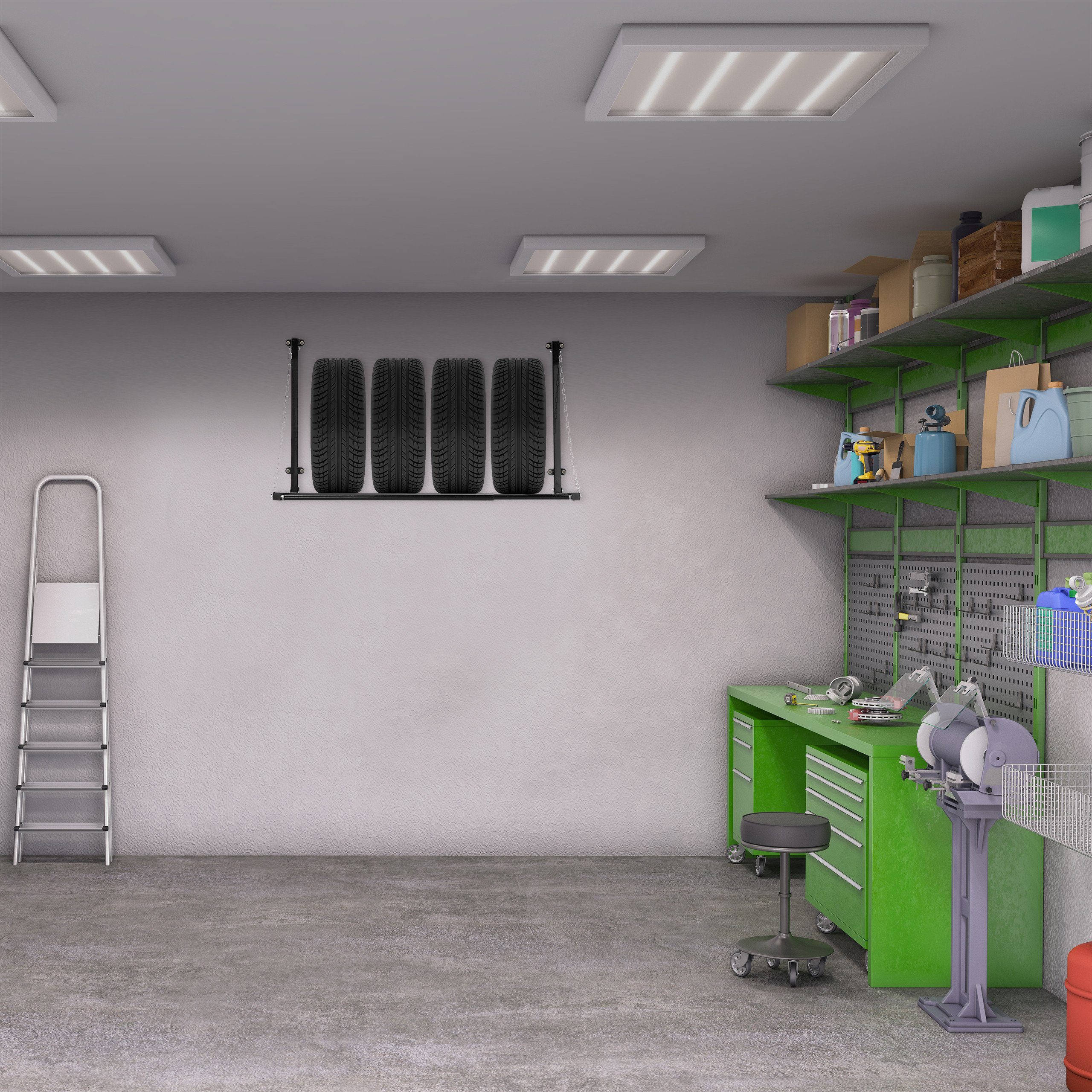 relaxdays Schwerlastregal Reifenregal Wandmontage günstig online kaufen