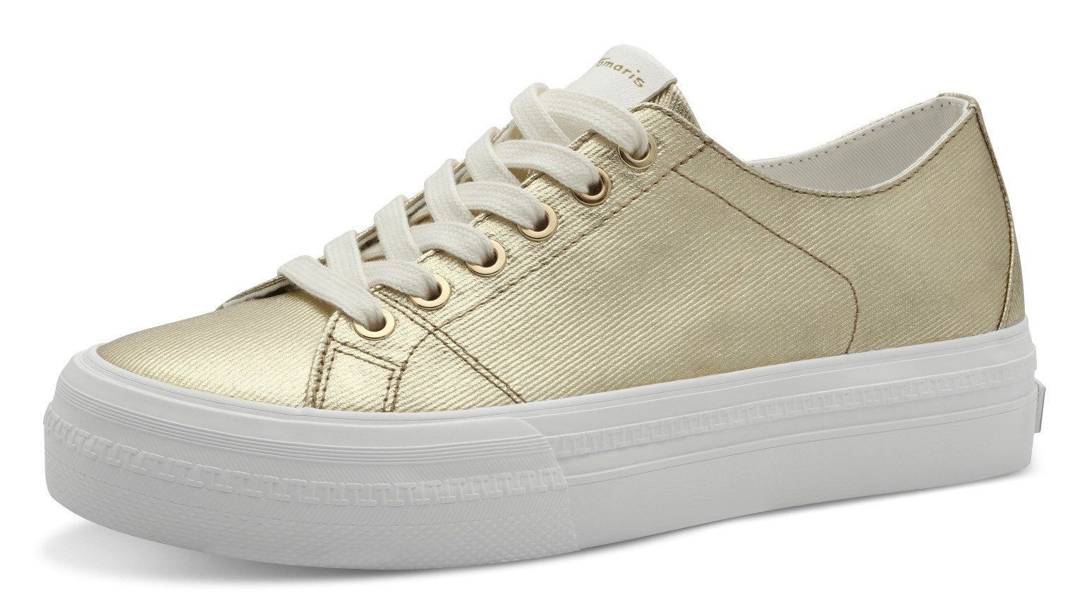 Tamaris Plateausneaker, Freizeitschuh, Halbschuh, Schnürschuh mit Logo an d günstig online kaufen