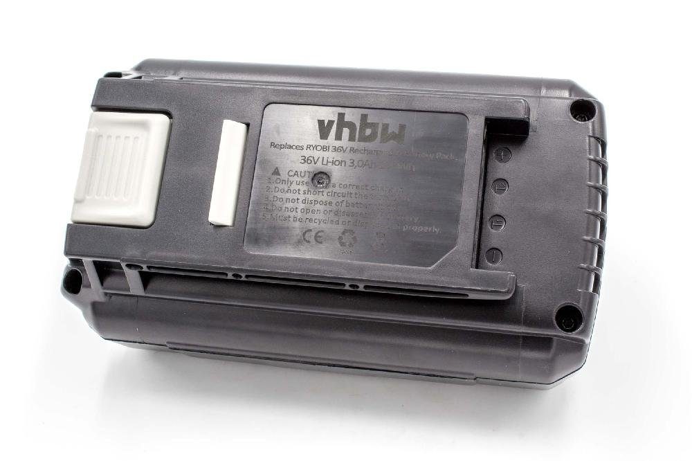 vhbw kompatibel mit Ryobi RLT36C3325, RLT36B33 Akku Li-Ion 3000 mAh (36 V)