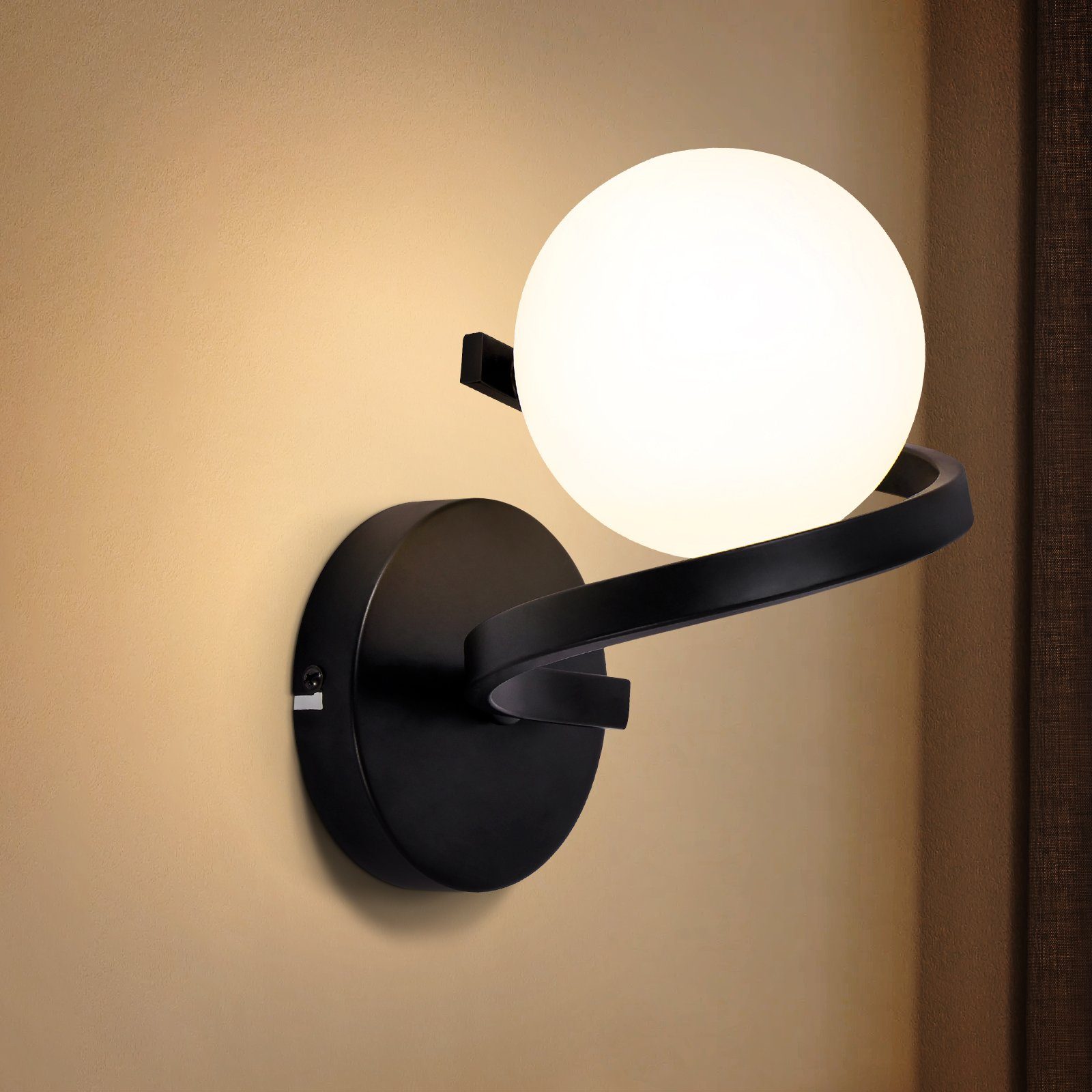 ZMH Wandleuchte 1 Flammig Modern Schwarz Innen Wandlampe - Metall Flur, LED günstig online kaufen