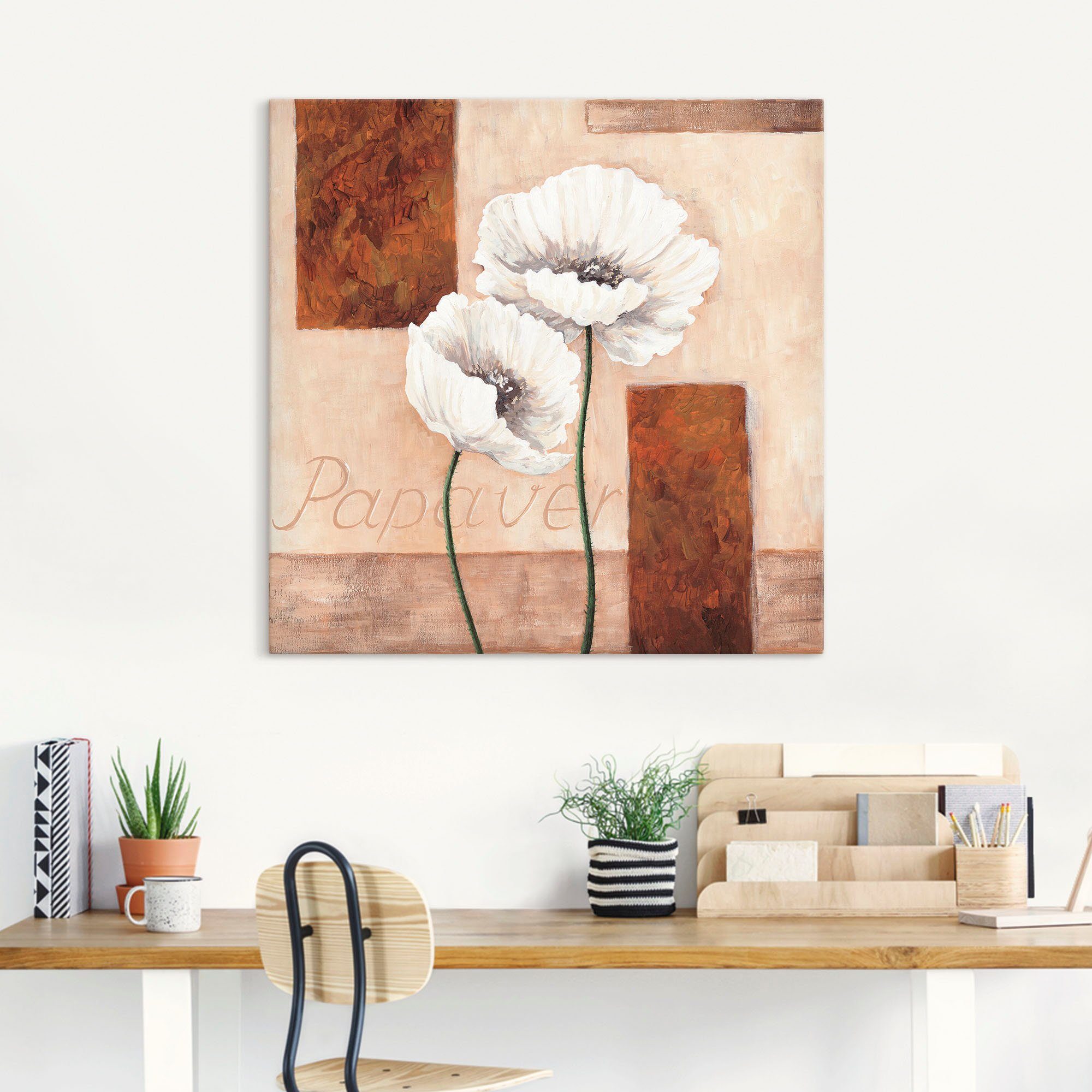 in oder Poster Größen versch. Papaver - Blumenbilder St), (1 Alubild, Mohnblumen, Artland Leinwandbild, Wandaufkleber als Wandbild