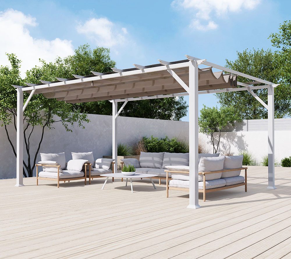 Paragon Pergola Florenz 1116, (1-tlg., Pergola, Sonnensegel), Konstruktion aus Aluminium
