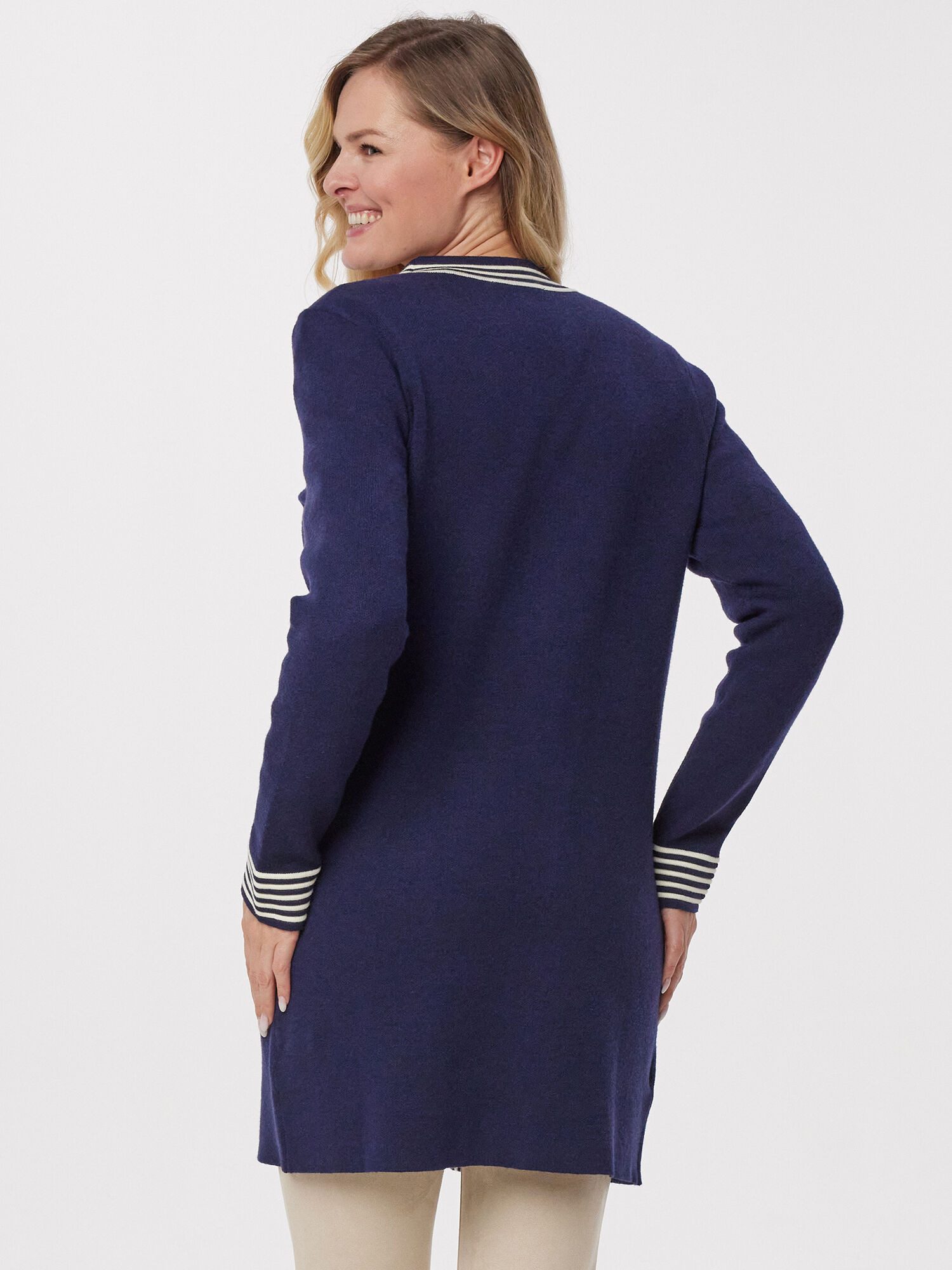 MONACO blue Cardigan Cardigan Figurumspielend mit aufgesetzten Taschen