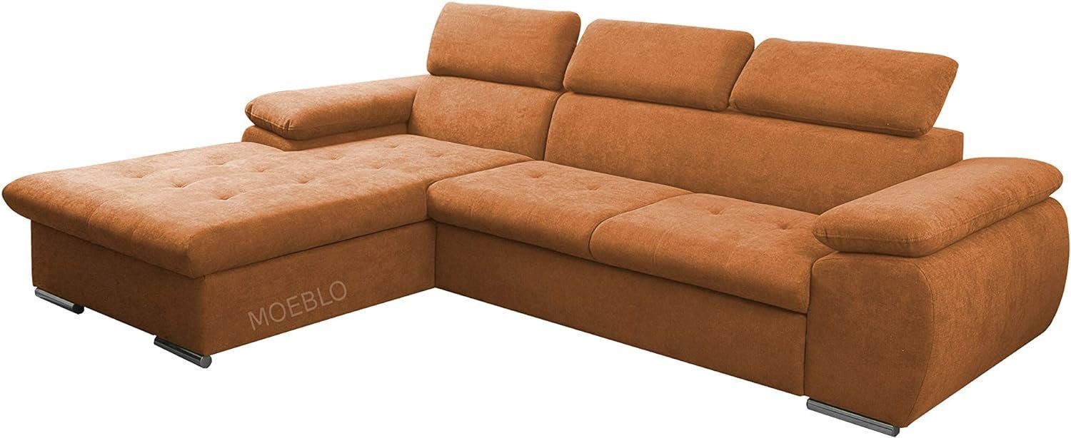 MOEBLO Ecksofa Nilux, Sofa Couch L-Form Polsterecke für Wohnzimmer, Schlafsofa Sofagarnitur Wohnlandschaft, mit Bettkasten und Schlaffunktion