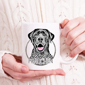 Cadouri Tasse LABRADOR FRAUCHEN - Kaffeetasse für Hundefreunde, Keramik, mit Hunderasse, beidseitig bedruckt, handgefertigt, Geschenk, 330 ml