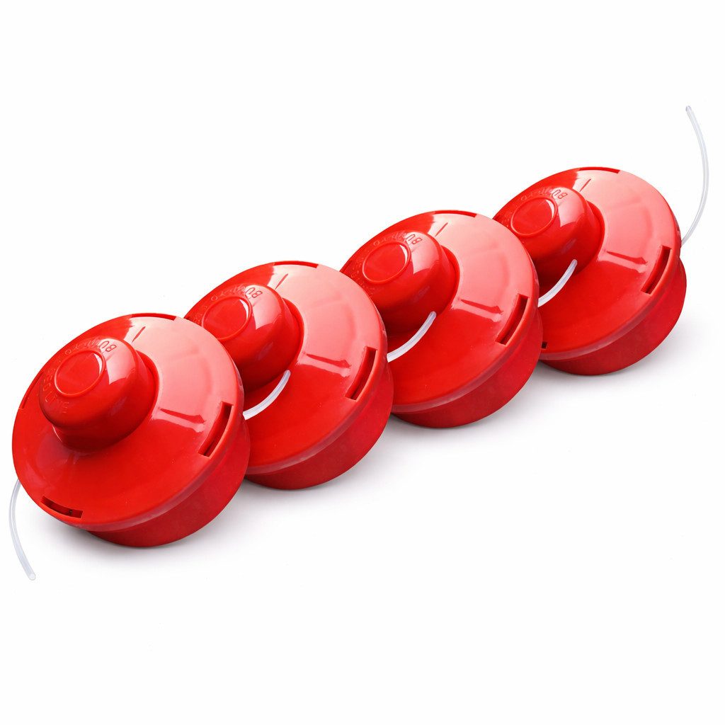 NEMAXX Fadenspule FS2 Tap & Go Fadenkopf (Trimmerkopf), (Trimmerkopf für Motorsense / Freischneider–Schnittkreis 380 mm–Rot), drehzahlfest bis 10.500 U/min, effizientes Trimmen, bruchsicher