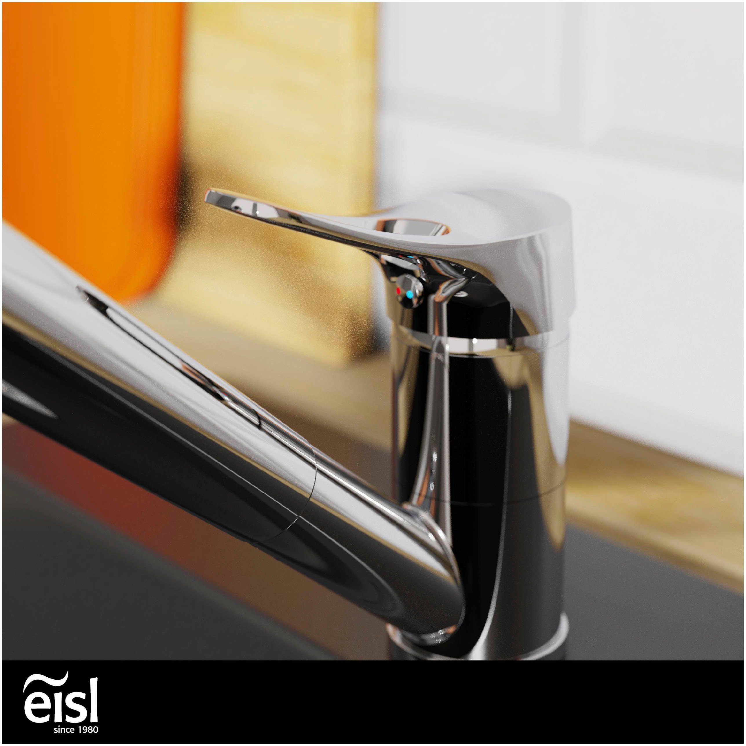 Eisl Spültischarmatur Verona mit Geschirrbrause, Niederdruck, 90° schwenkbar, Mischbatterie, Chrom – Bild 5 von 5