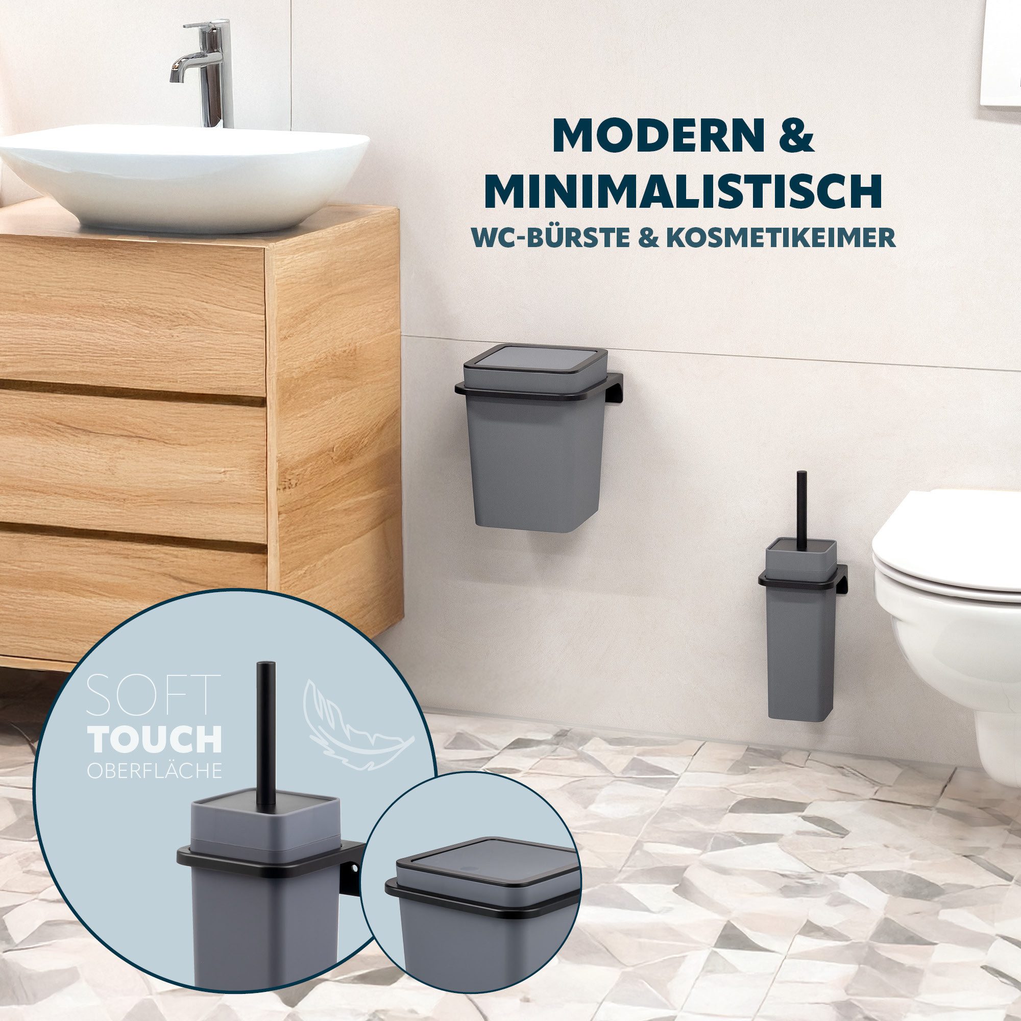 bremermann Badaccessoire-Set 2tlg. Bad-Set SAVONA Softtouch inkl. Wandhalte günstig online kaufen