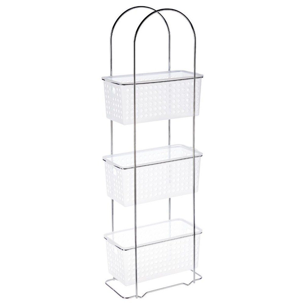 5five Simply Smart Badregal Badregal mit 3 abnehmbaren Körben, transparent