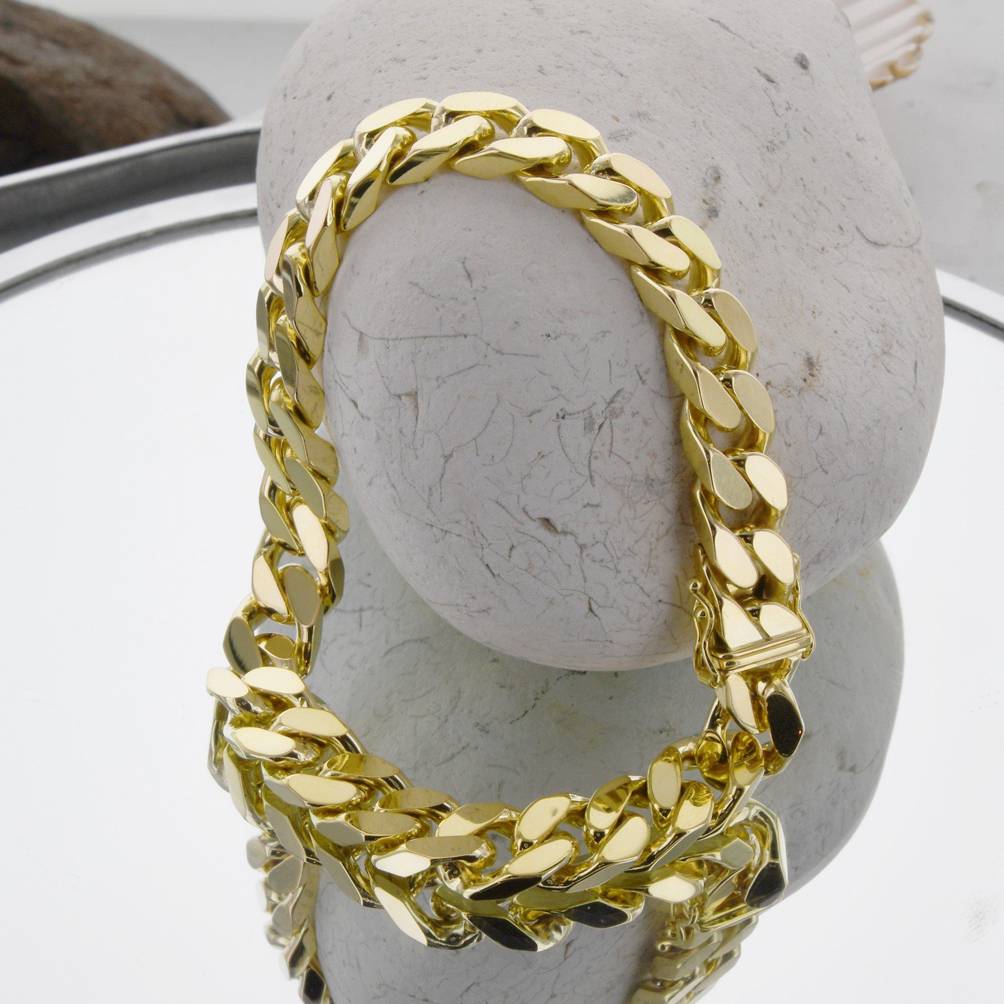 HOPLO Goldarmband Goldkette Panzerkette Länge 21cm - Breite 10,0mm - 585-14 günstig online kaufen