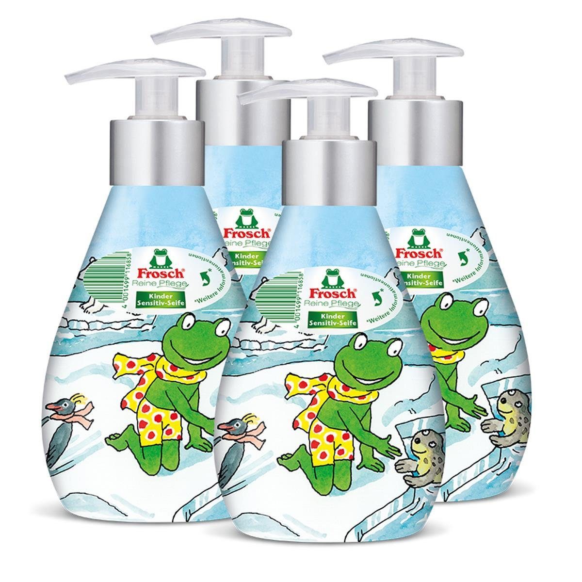 FROSCH Handseife Sensitiv-Seife Reine 4x Kinder 300 ml Frosch Pflege