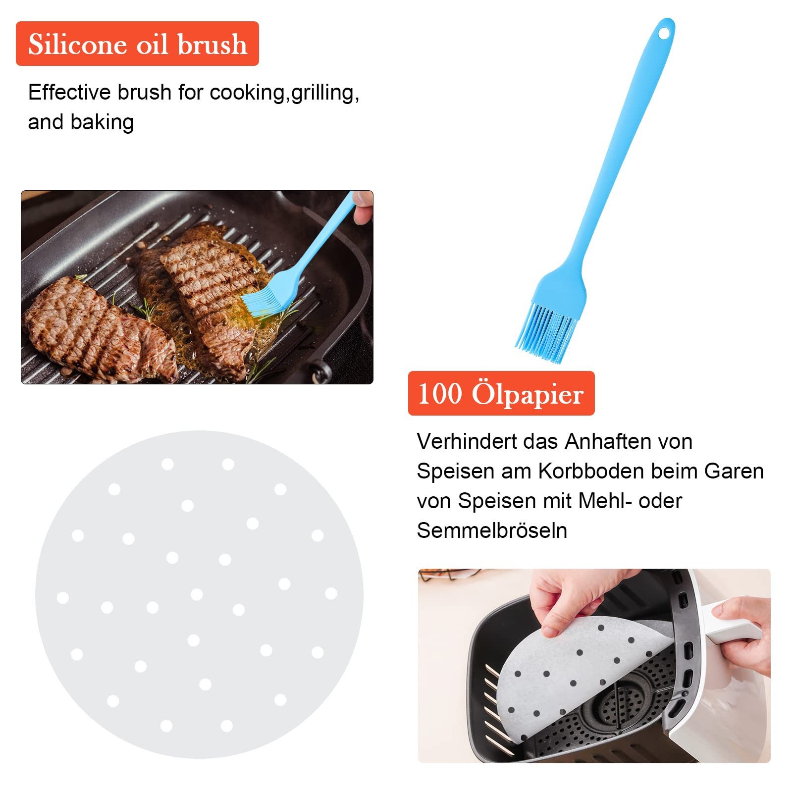 Youyijia Küchenmaschinen Zubehör-Set 15STK Heißluftfritteuse Zubehör Set air Fryer Accessories Zubehörset