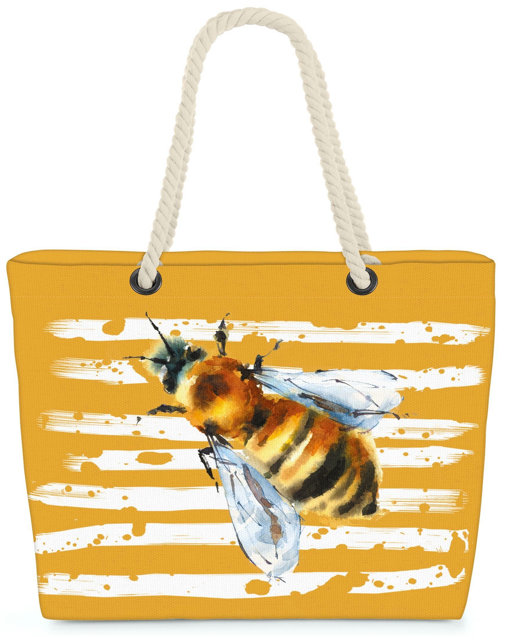 VOID Strandtasche (1-tlg), Biene Sommer Urlaub Insekten Picknick orange | Strandtaschen