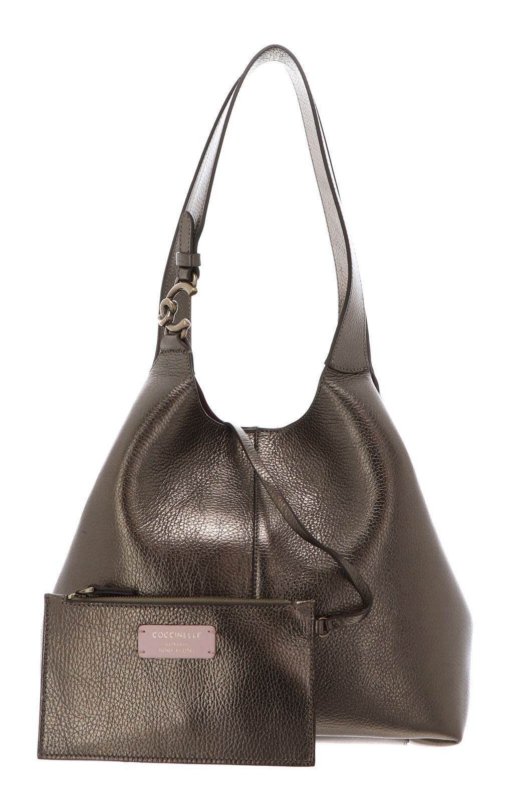 COCCINELLE Schultertasche Shopper (Set, 2-tlg), aus echtem Rindsleder