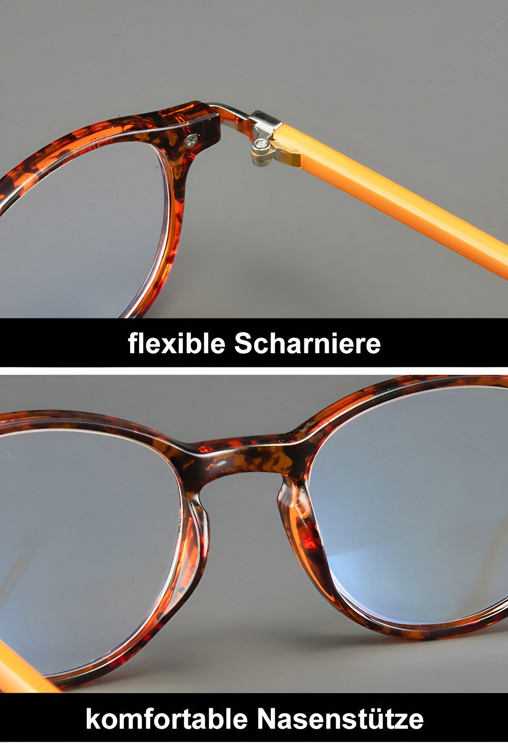 PACIEA Brille Ohne Sehstärke Damen Rundrahmen Anti Blaulicht Anti-Müdigkeit