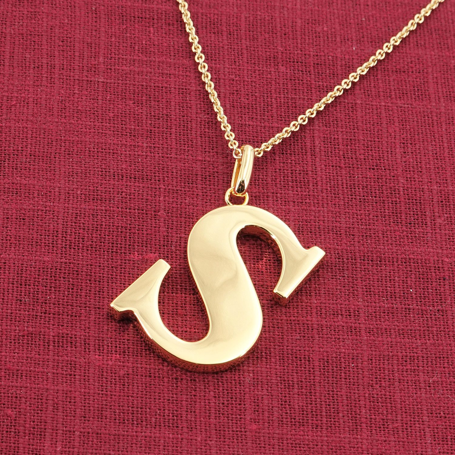 trendor Kette mit Anhänger mit Großem n S 925 Silber mit Goldauflage günstig online kaufen