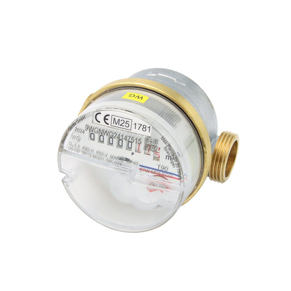 Wassergeräte Kaltwasserzähler Wohnungswasserzähler "ECO" TWO in ONE 1/2" 80mm Warm- & Kaltwasseruhr