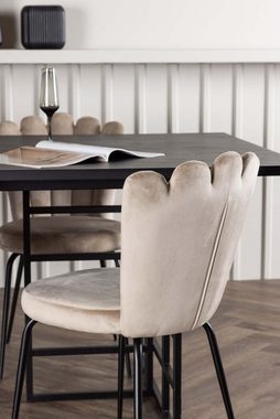 ebuy24 Essgruppe Ystad Essgruppe Tisch schwarz und 6 Limhamn Stühle