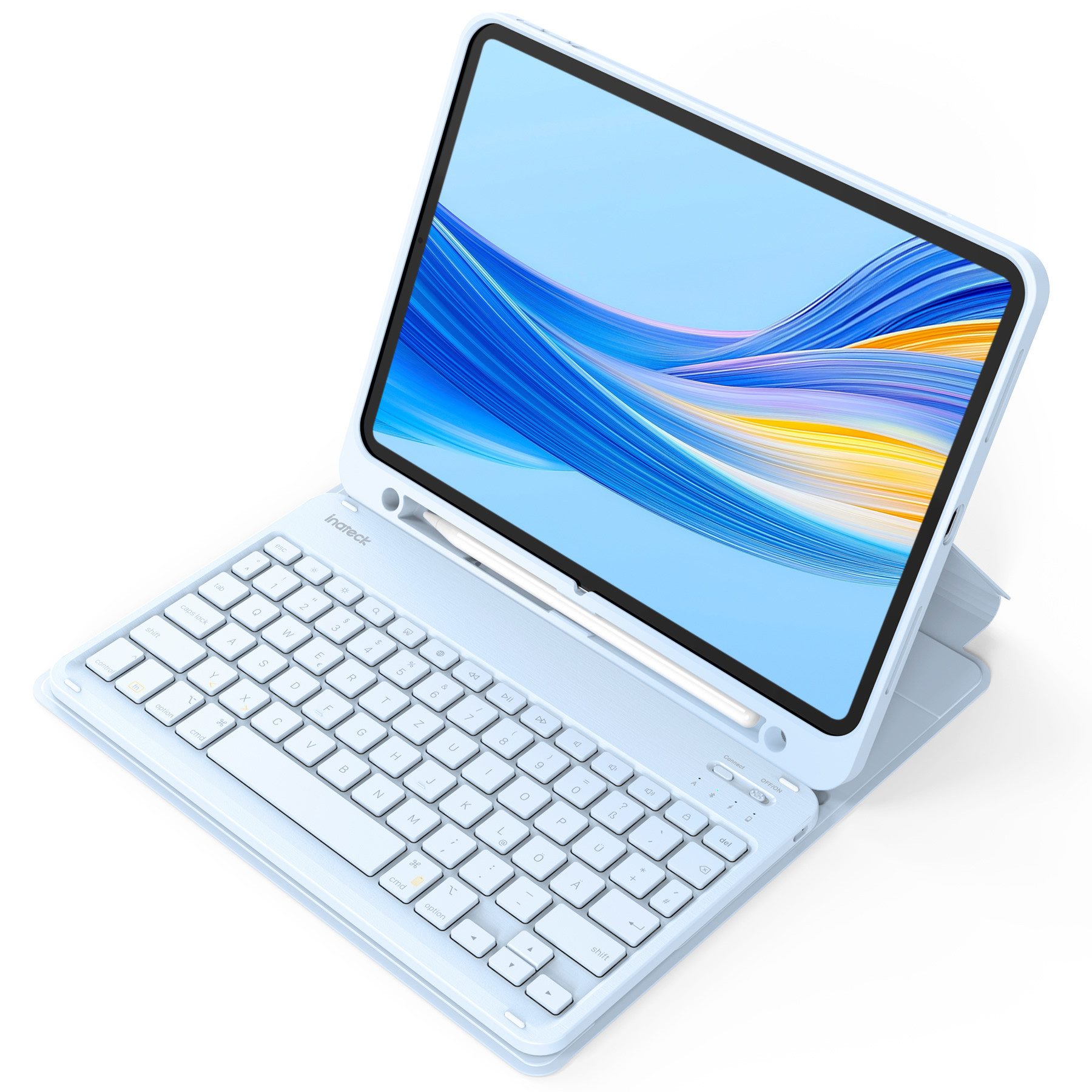 Inateck Tastatur Hülle für iPad 11Gen A16, iPad 10, iPad Air 11'' M4 M3 iPad-Tastatur