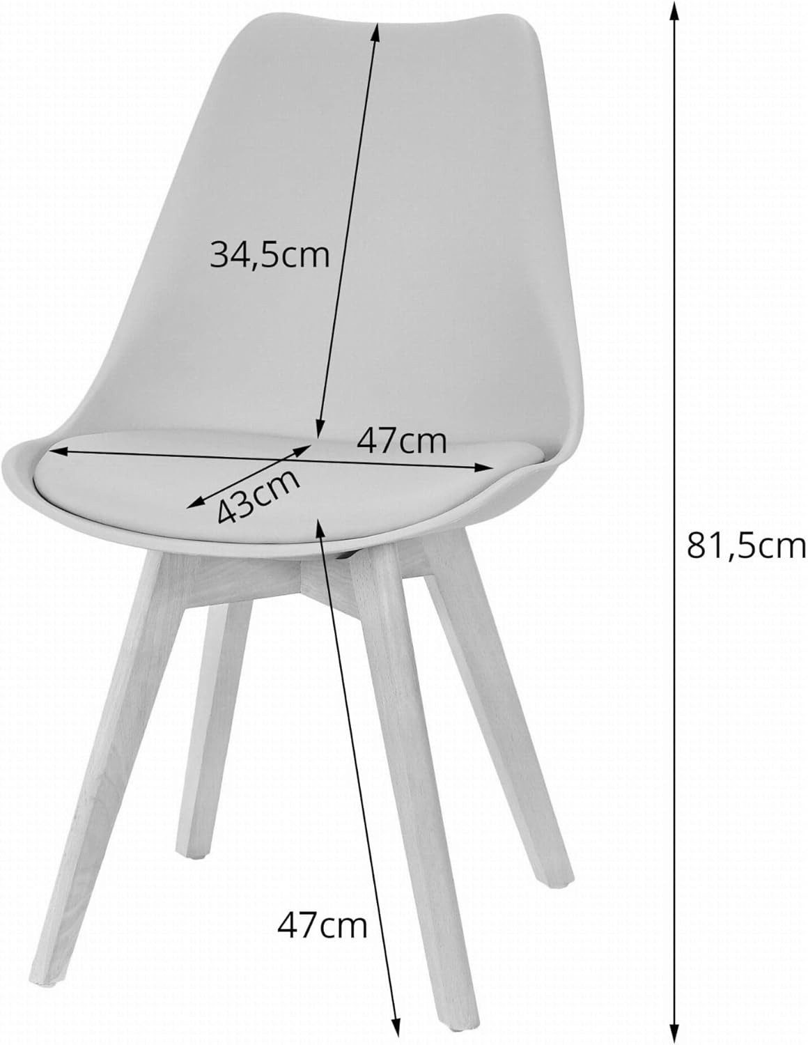 Best for Home Bürostuhl Best For Home – Moderner Esszimmerstuhl mit Holzbeinen und Ledersitz