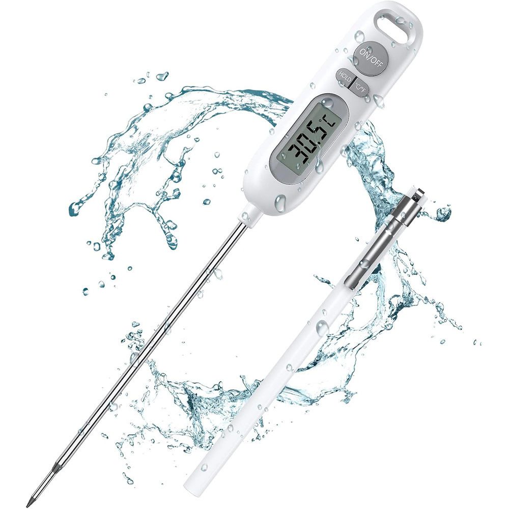TUWENA Kochthermometer Grillthermometer mit langer Sonde, wasserdichtes Fleischthermometer, 1-tlg.