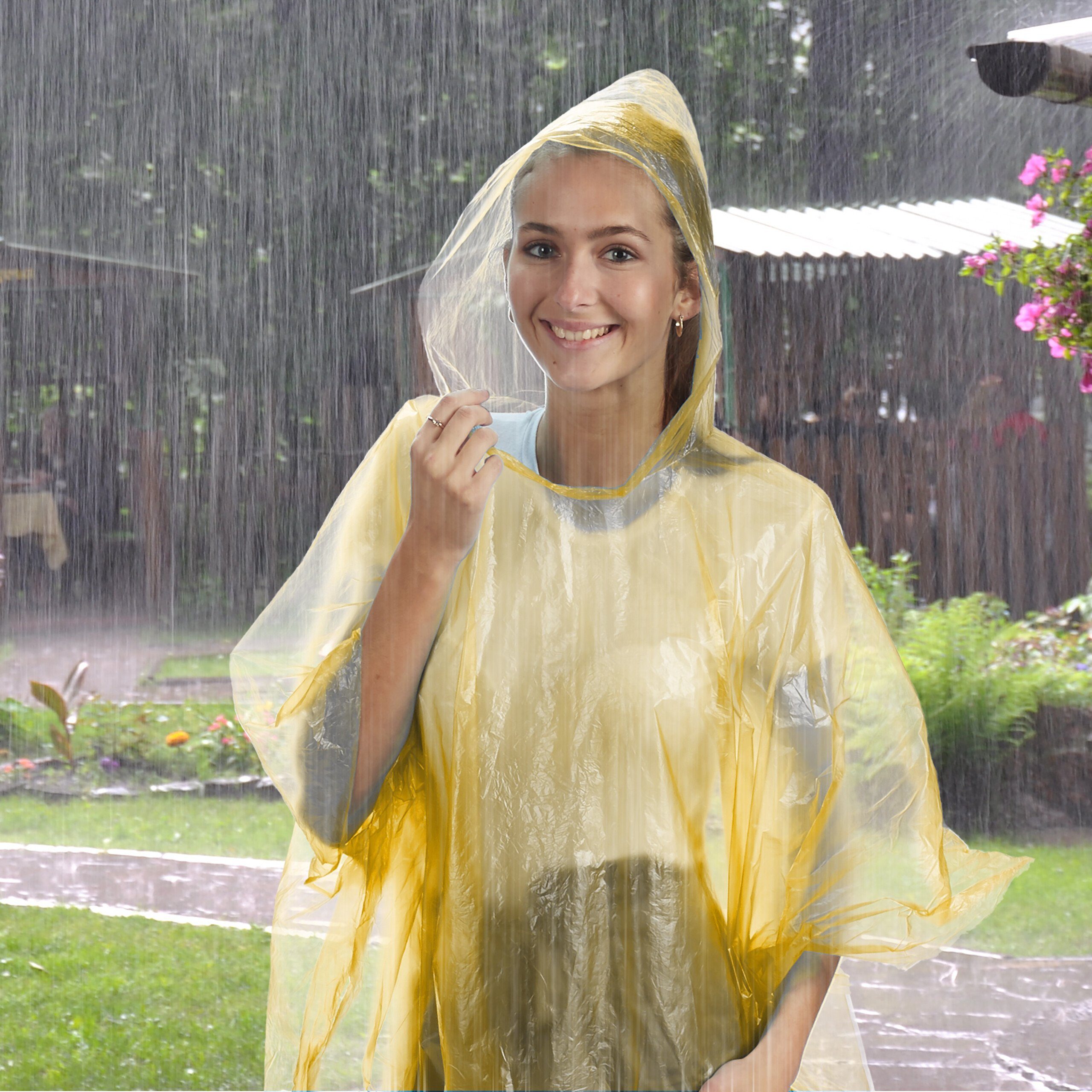 relaxdays Regenponcho Einweg Regenponcho 13er Set blau