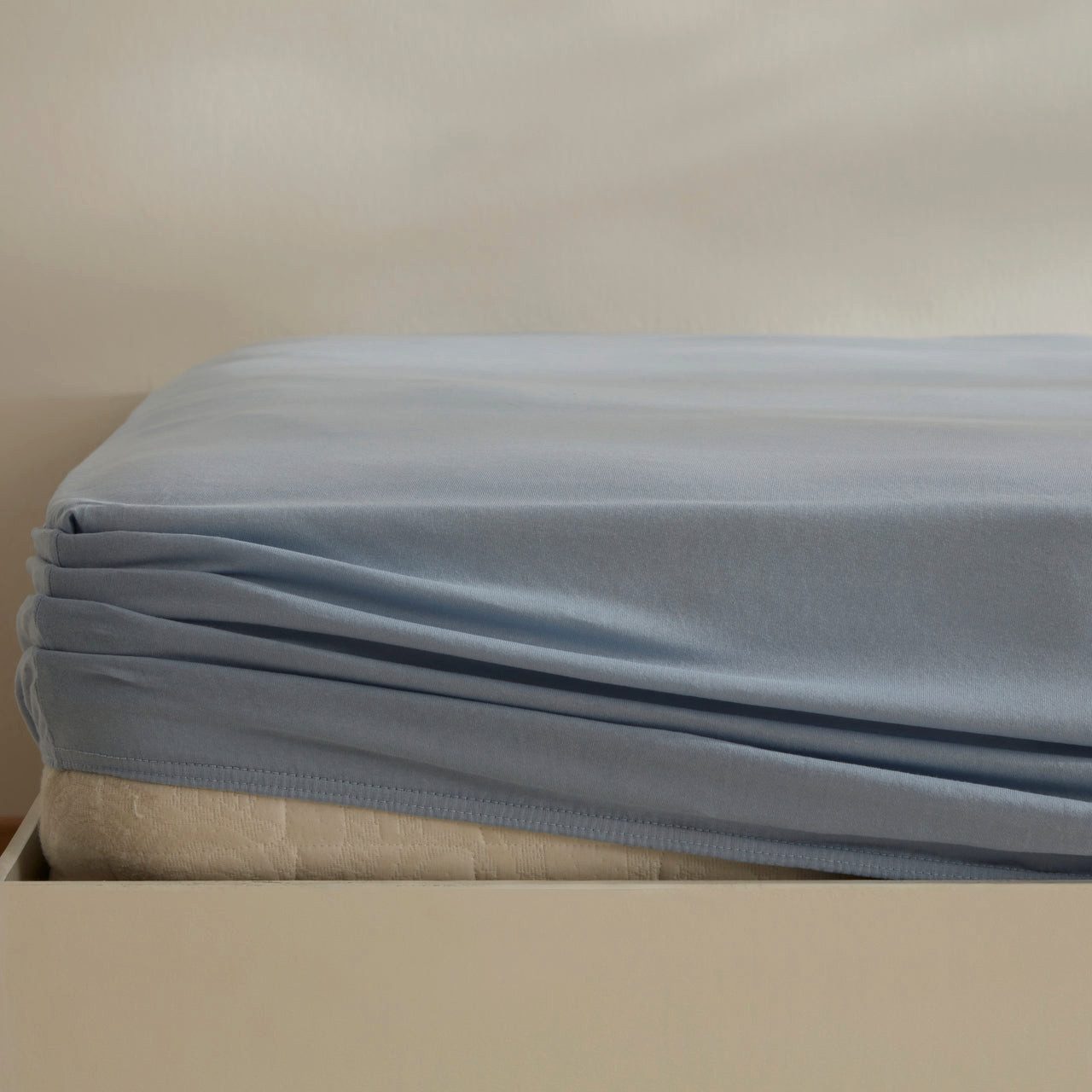 Karaca Bett-Set Karaca Home Jersey Spannbettlaken Bettlaken 180x200+30cm Blau