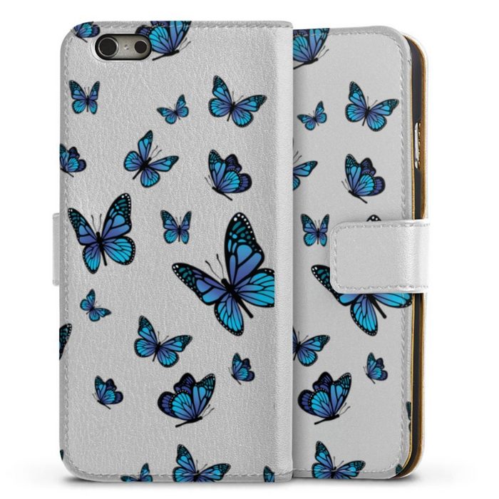 DeinDesign Handyhülle Schmetterling Muster transparent Butterfly Pattern Transparent Apple iPhone 6s Hülle Handy Flip Case Wallet Cover Handytasche Leder