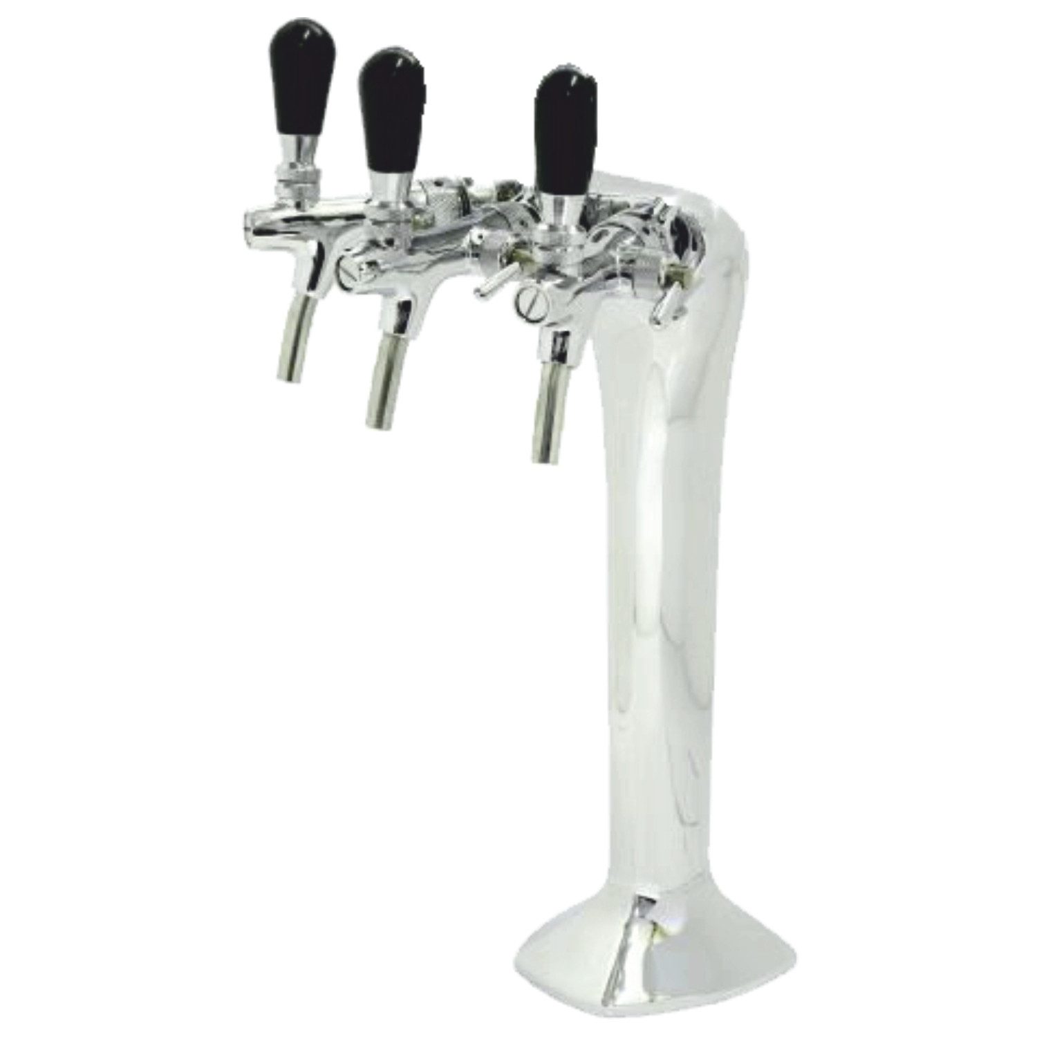 Schanksäule Giotto 1-4-leitig, schwarz, Messing