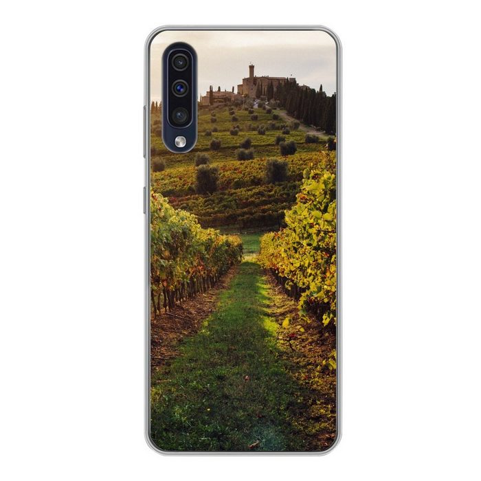 MuchoWow Handyhülle Toskana - Landschaft - Weinberge Handyhülle Samsung Galaxy A30s Smartphone-Bumper Print Handy