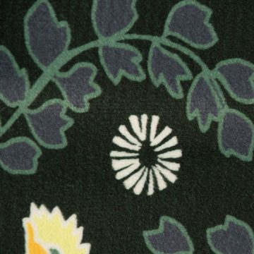 SCHÖNER LEBEN. Stoff Milliblus™ Lederimitat Veloursoptik Kunstfell zweilagig Blumen grün