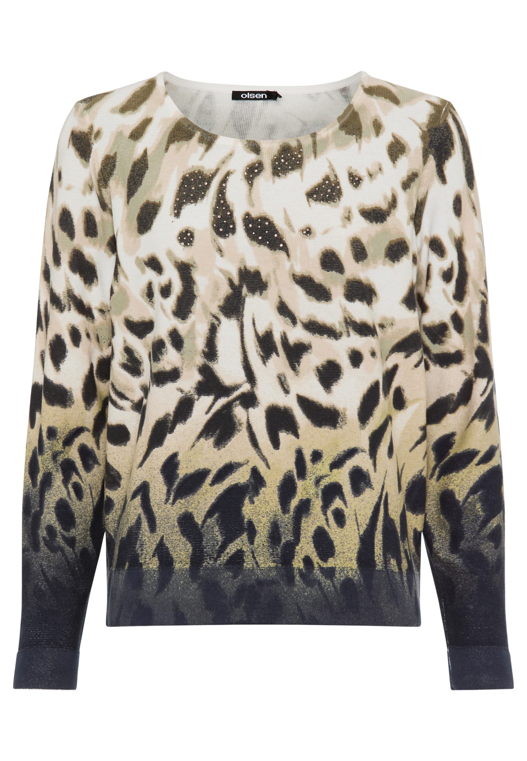 Olsen Strickpullover Pullover Long Sleeves, Moss Green
