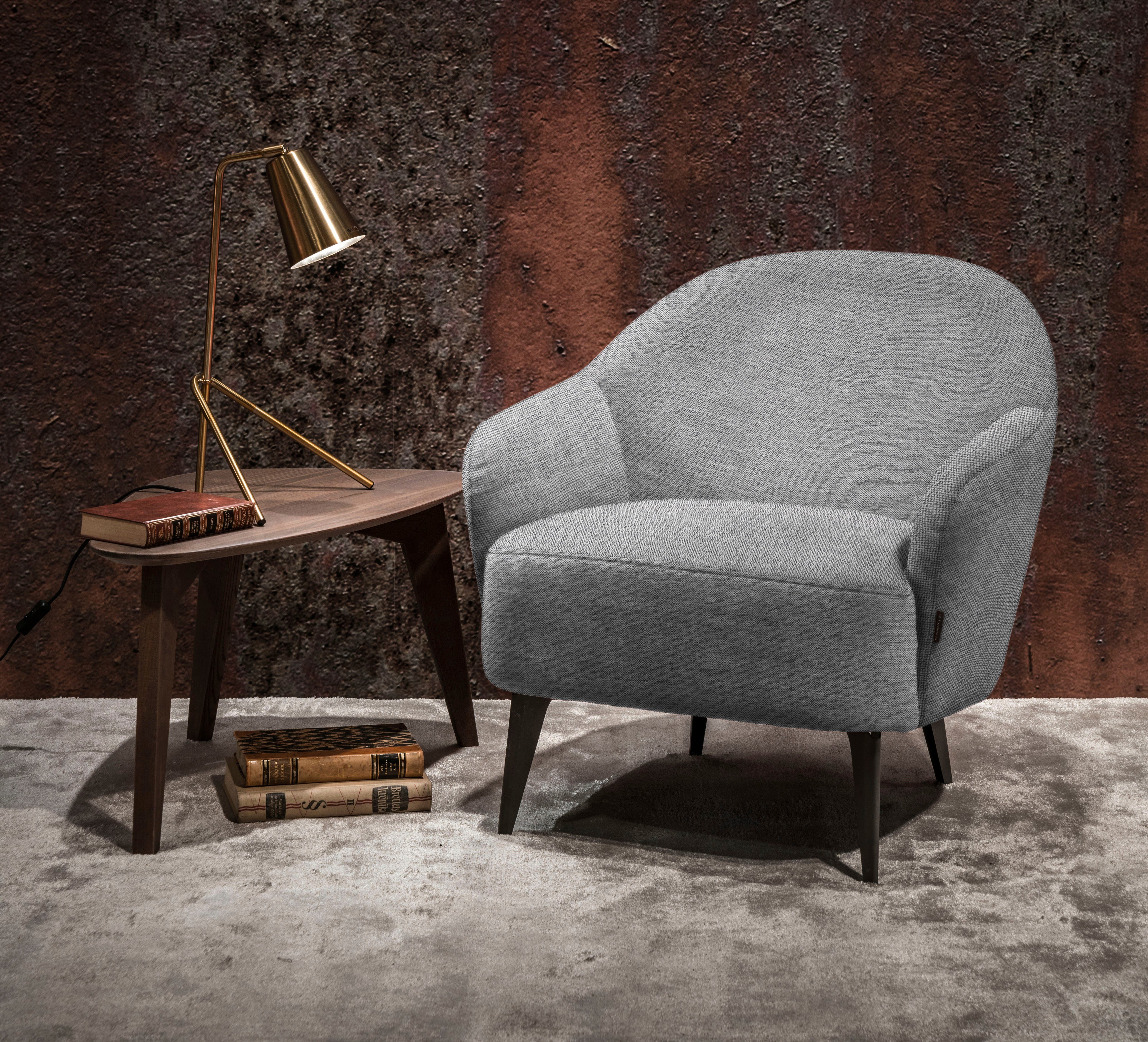 silber-grau Design furninova Paloma, im Sessel Chromfuß, mit skandinavischen