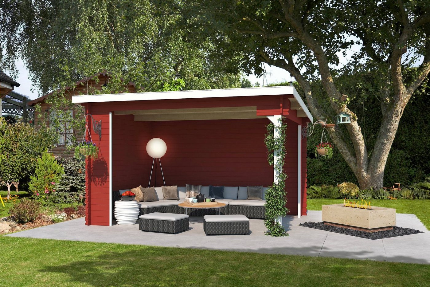 Thumbnail - LASITA MAJA Gartenhaus Unterstand/Lounge Buffalo 380, BxT: 400x324 cm, Unterstand / Lounge 28mm, Fundamentmass 3800x2750...