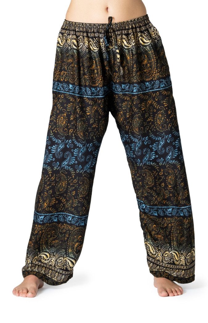 Loungehose orientalische Relaxhose aus 100% Viskose Haremshose weite Wellnesshose