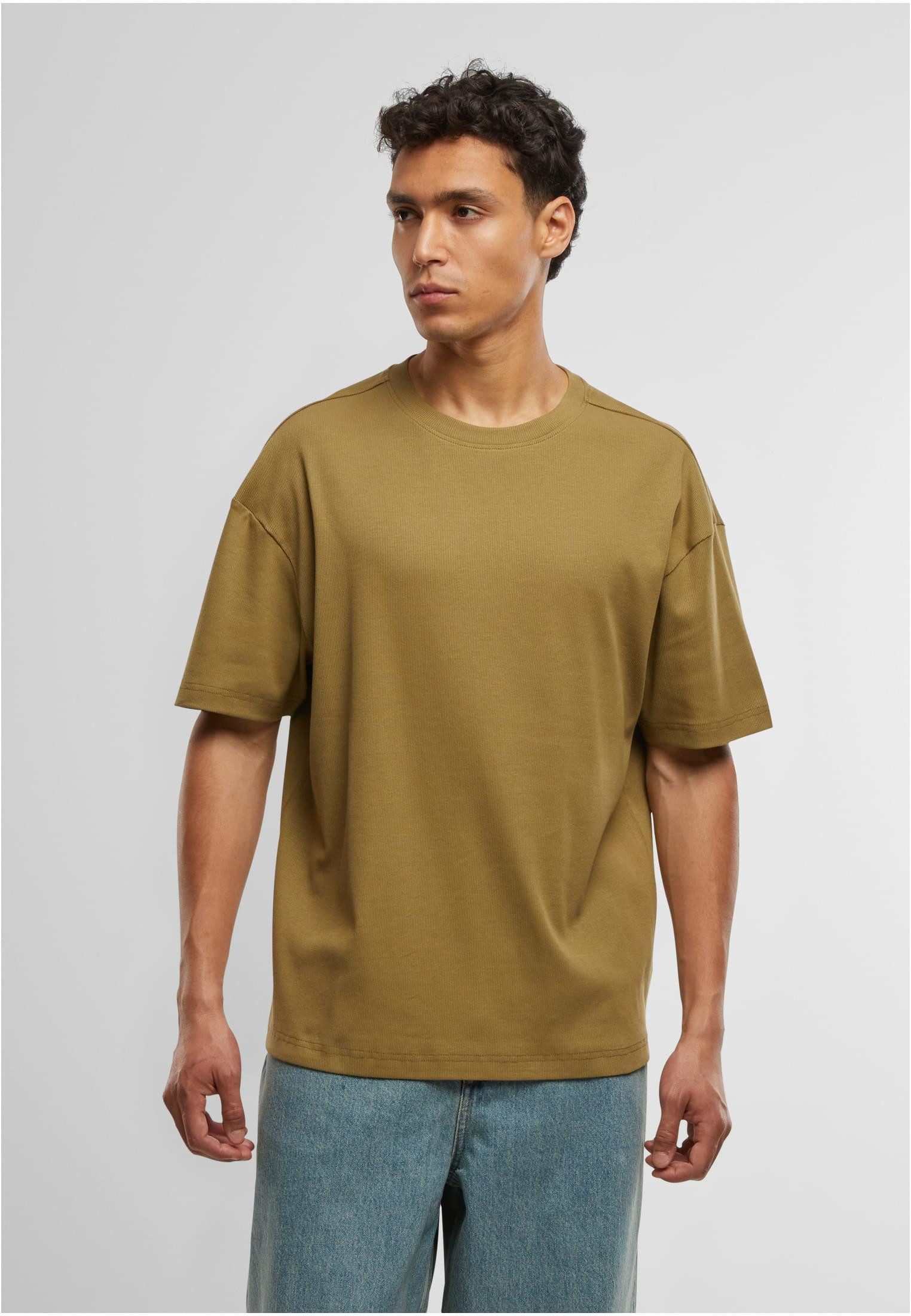 URBAN CLASSICS Rundhalsshirt Herren Rib Shortsleeve T-shirt
