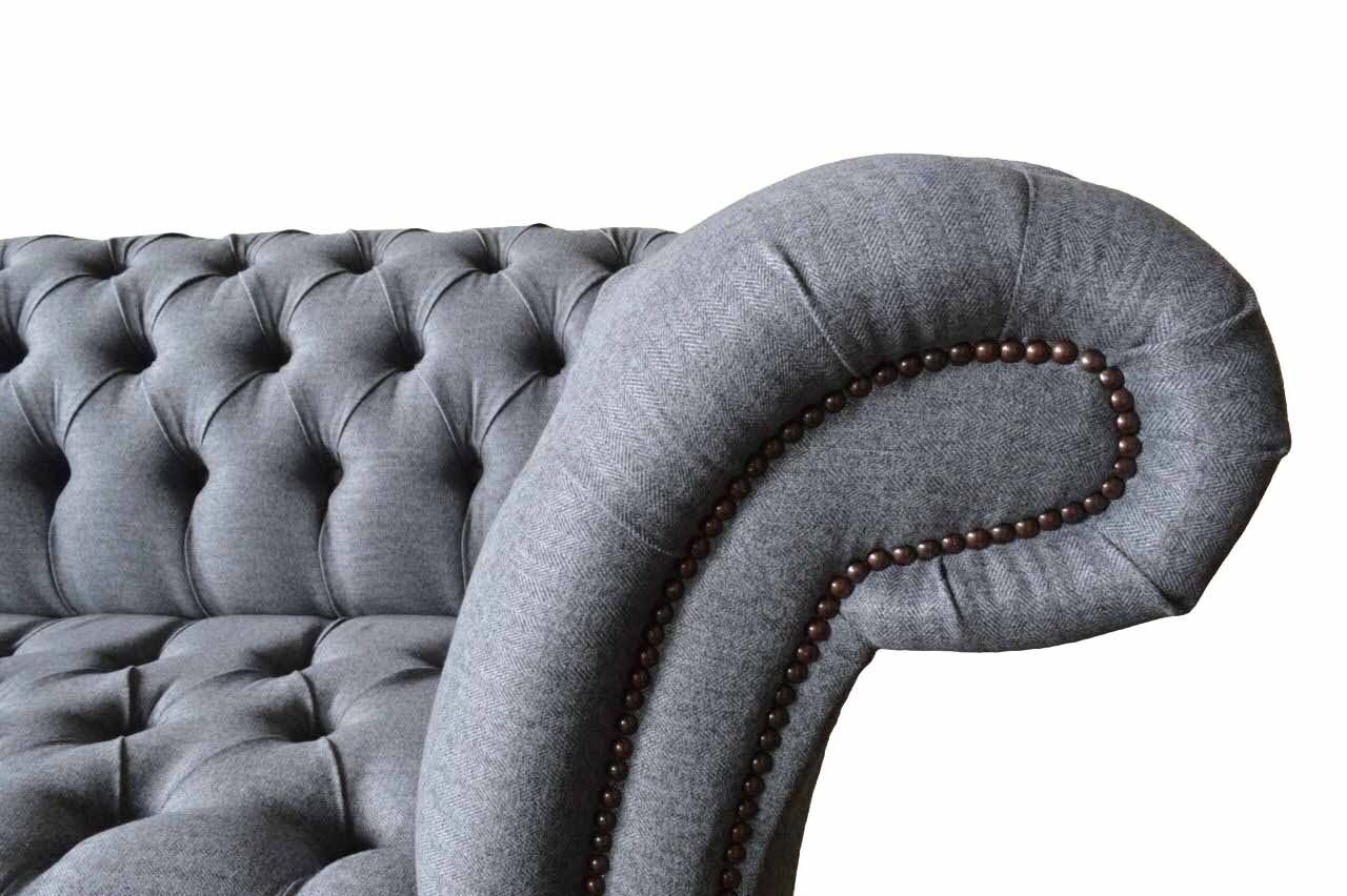 JVmoebel Sofa Chesterfield 3 Sitzer Made Polster Europe In Neu, Textil Couch Couchen Sofa Stoff Sitz