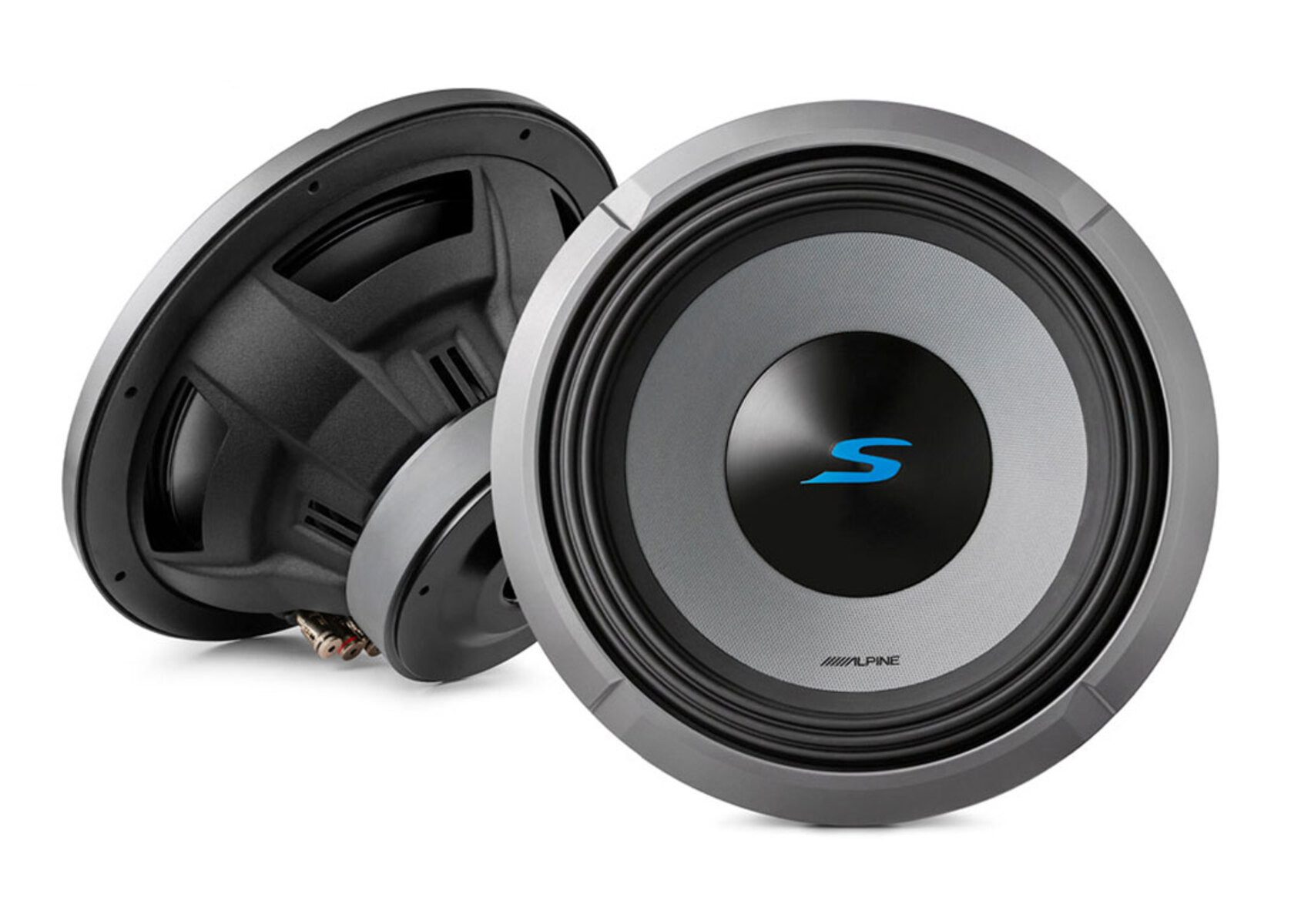ALPINE S2-W12D4 S-Series 30cm (12-Zoll) Subwoofer m. 4 Ohm Doppelschwingspule Auto-Subwoofer (600 W, max.: W 30 cm)