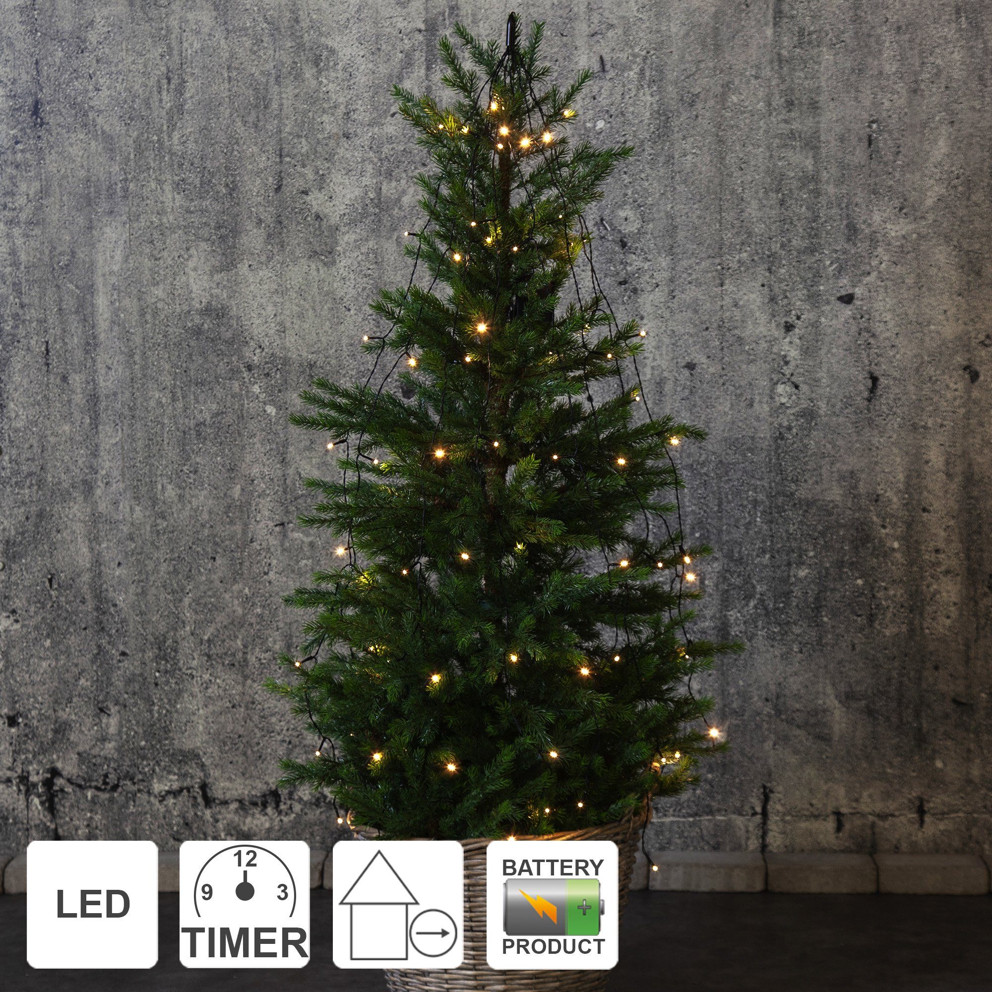 STAR TRADING LED-Lichterkette Akku, Baummantel Lichterkette günstig online kaufen