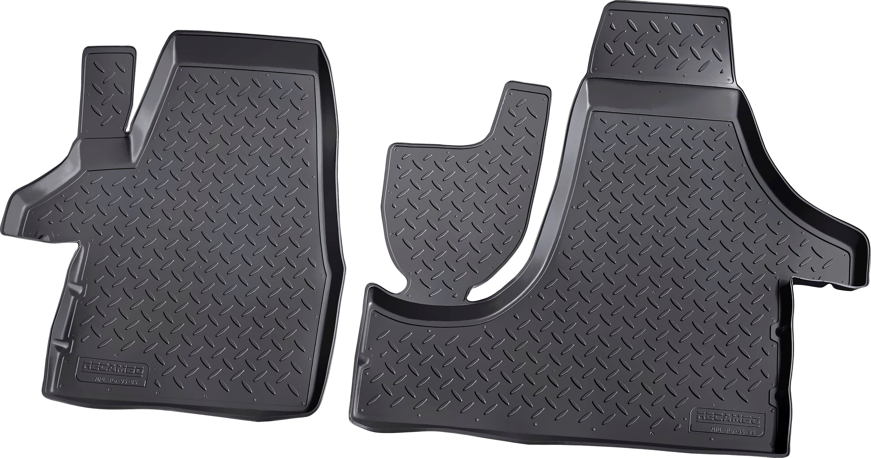 RECAMBO Passform-Fußmatten CustomComforts (4 St), für VW T5, T6 ab 2003 vorne, perfekte Passform