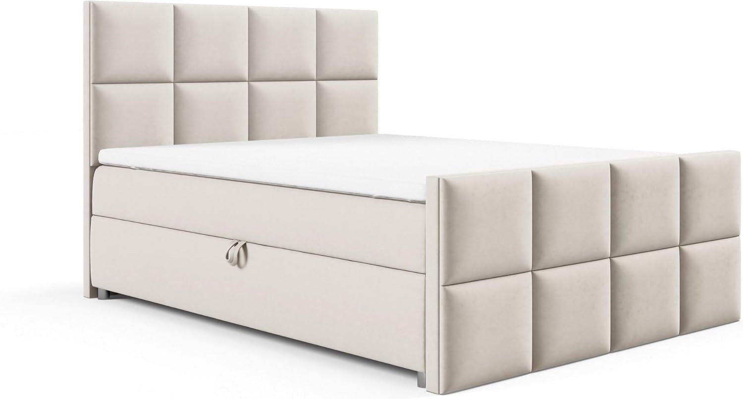 Best for Home Boxspringbett Trinity K-1 LUX – Modern Boxspringbett mit Stauraum & Komfort (140x200 160x200 180x200 200x200 cm), Verschiedene Liefermöglichkeiten, TOP Preis-Leistungs-Verhältnis
