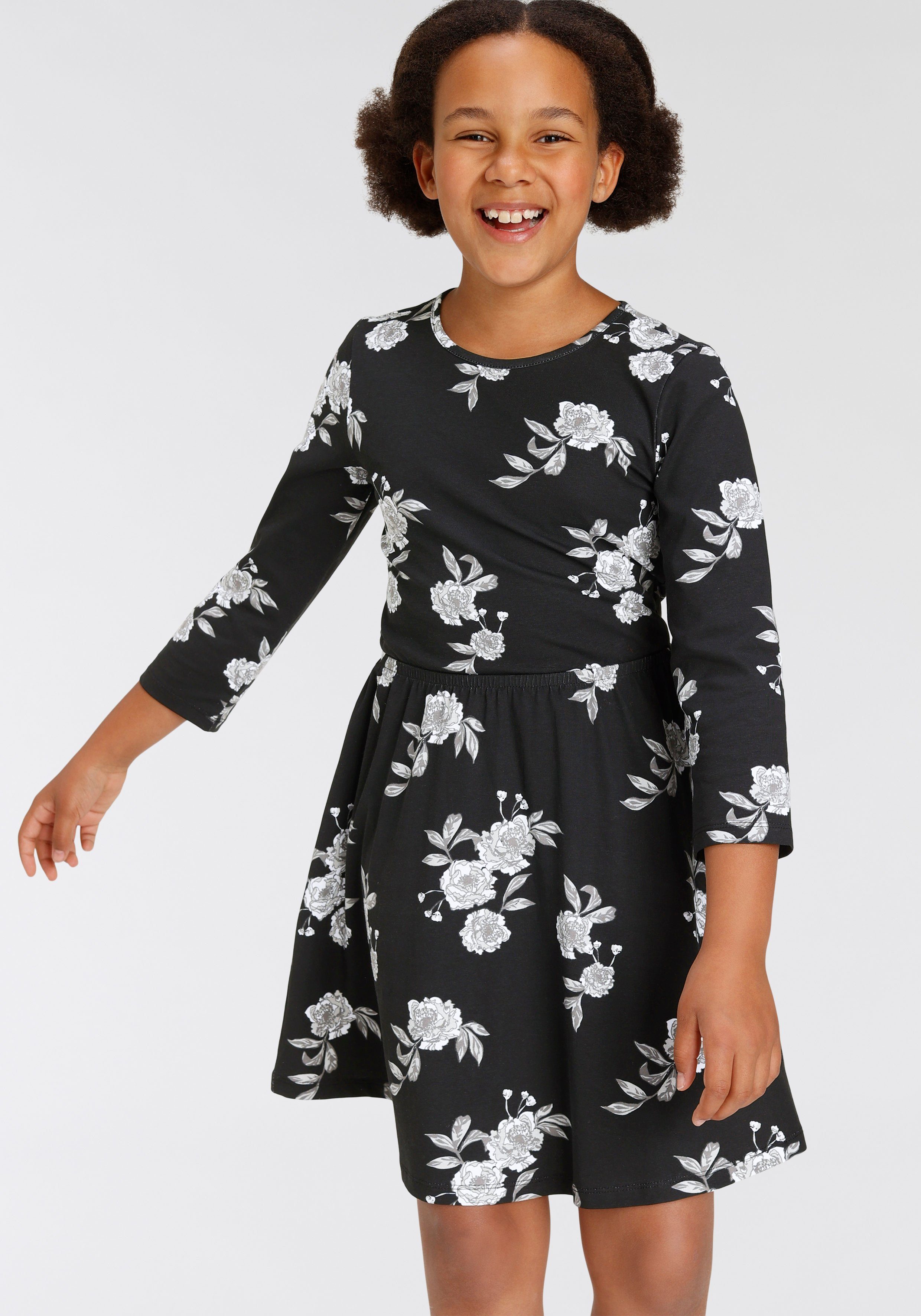 Arm, KIDSWORLD bedruckt mit Blumen Skaterkleid 3/4