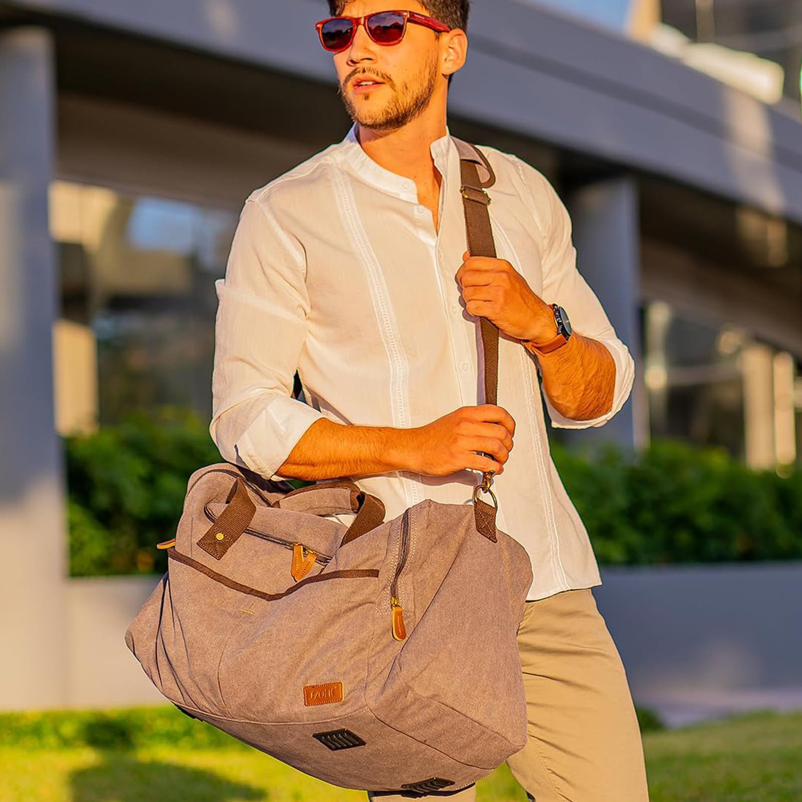S-ZONE Reisetasche S-ZONE 65L Segeltuch Reisetasche Wochenend Tragetasche F günstig online kaufen