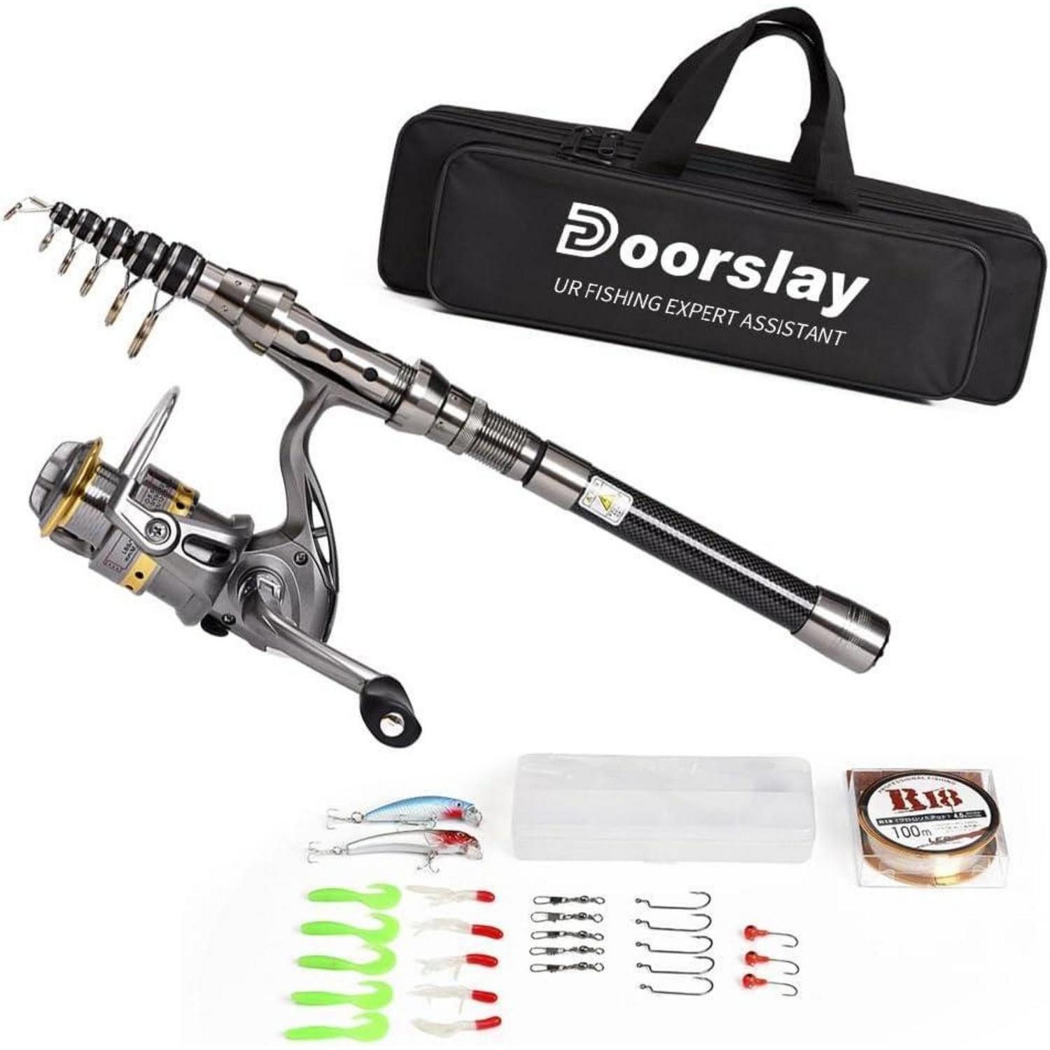 LuxusKollektion Jighaken Tragbares Teleskop-Angelset mit Angelrolle, 106m