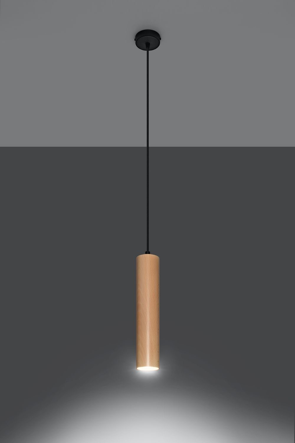 BAYLEE, Pendelleuchte Küche Hängelampe rund Ø8cm Licht-Erlebnisse Leuchtmittel, Schwarz Esstisch GU10 vielseitig Holz ohne