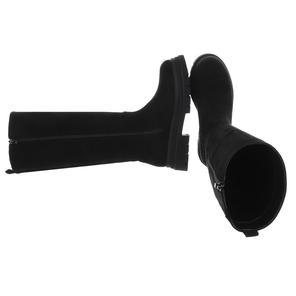 Ital-Design Kniehohe Damenstiefel aus hochwertigem Material für Herbst Plat günstig online kaufen