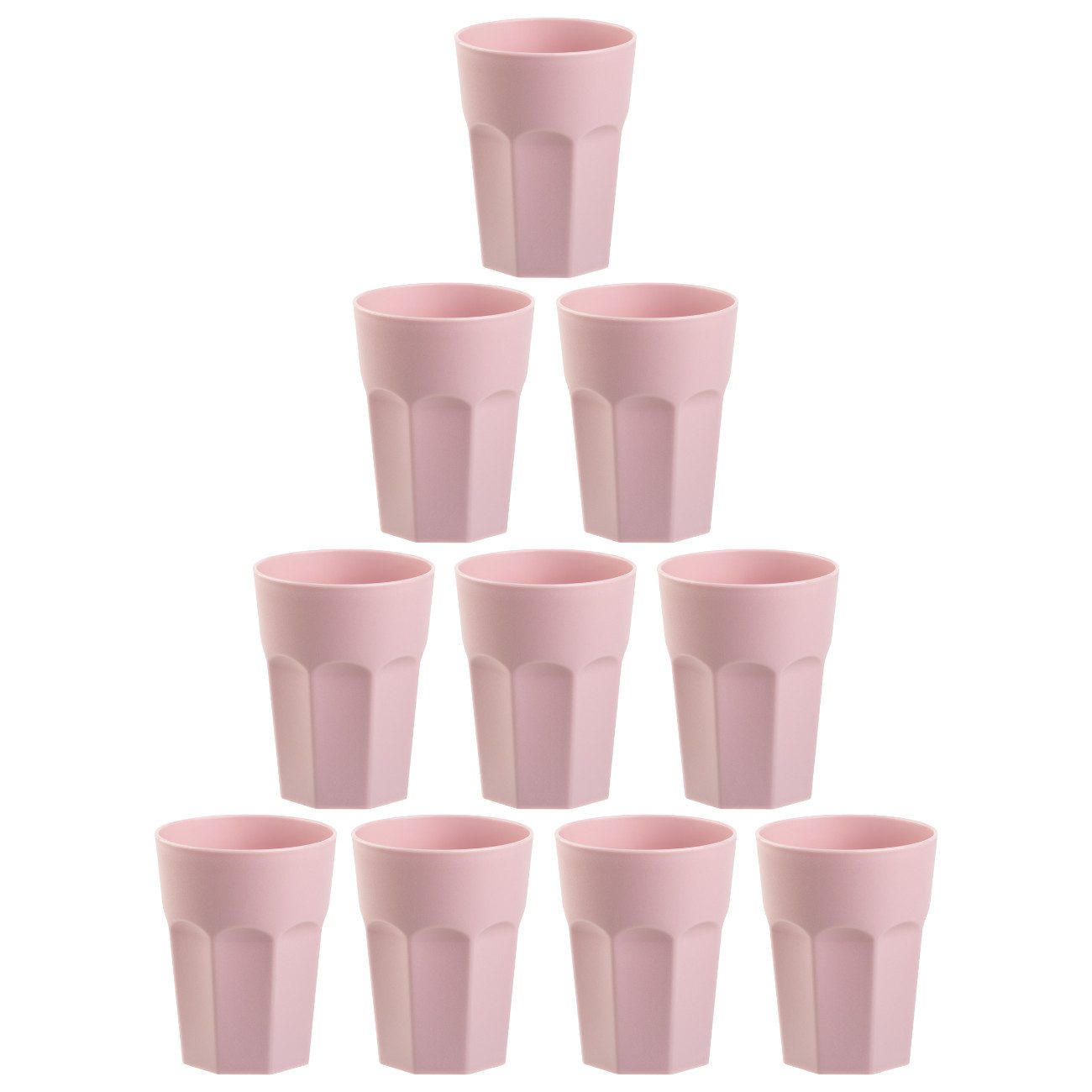 Engelland Becher Kunststoffbecher in modernen Pastellfarben, Mehrweg, 10-tlg., Kunststoff, spülmaschinengeeignet, bruchfest, wiederverwendbar, 250 ml, 0,25 Liter